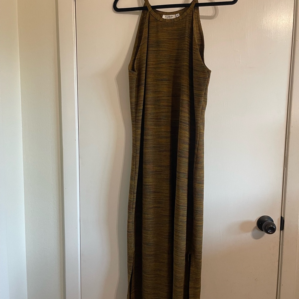Ci Sono M Brown/Multicolored Long Maxi Dress with Jacket Slit up both sides